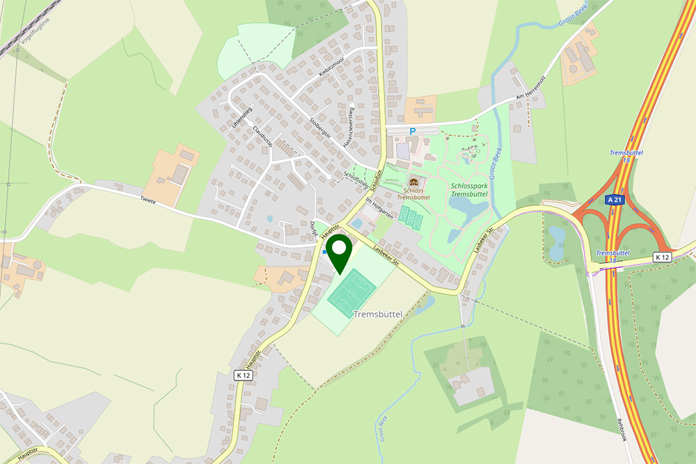 OpenStreetMap Grafik mit dem Standort des VfL Tremsbüttel